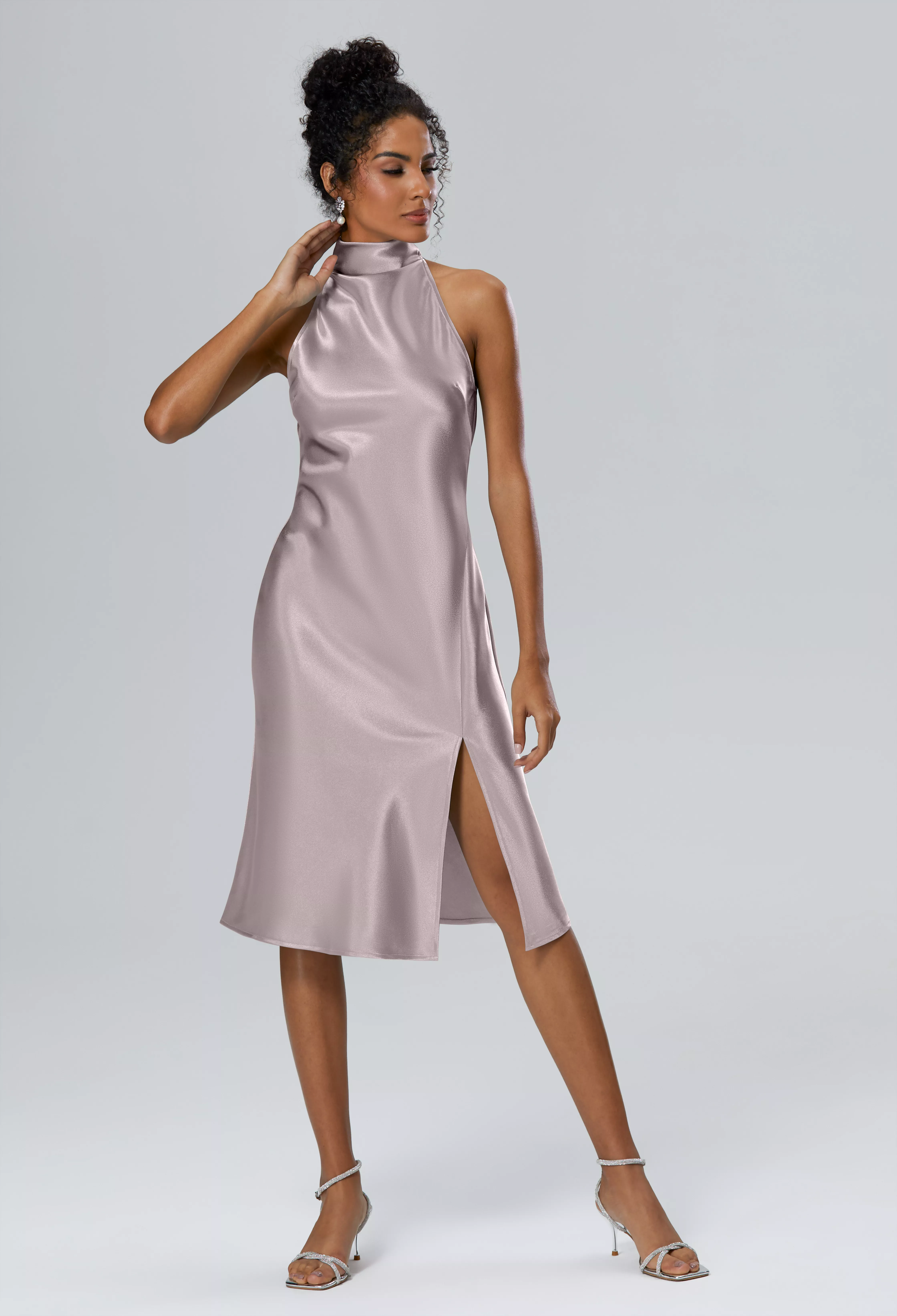 AW Mujigea Taupe  Cocktail Wedding Guest Dresses